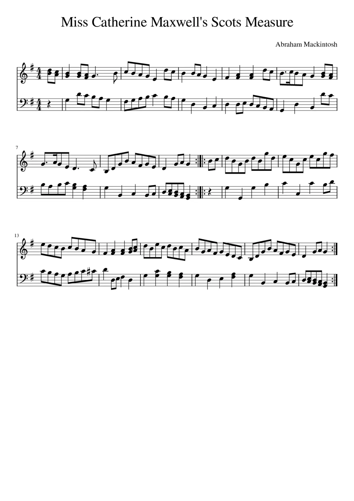 Miss Catherine Maxwell's Scots Measure - Page 1