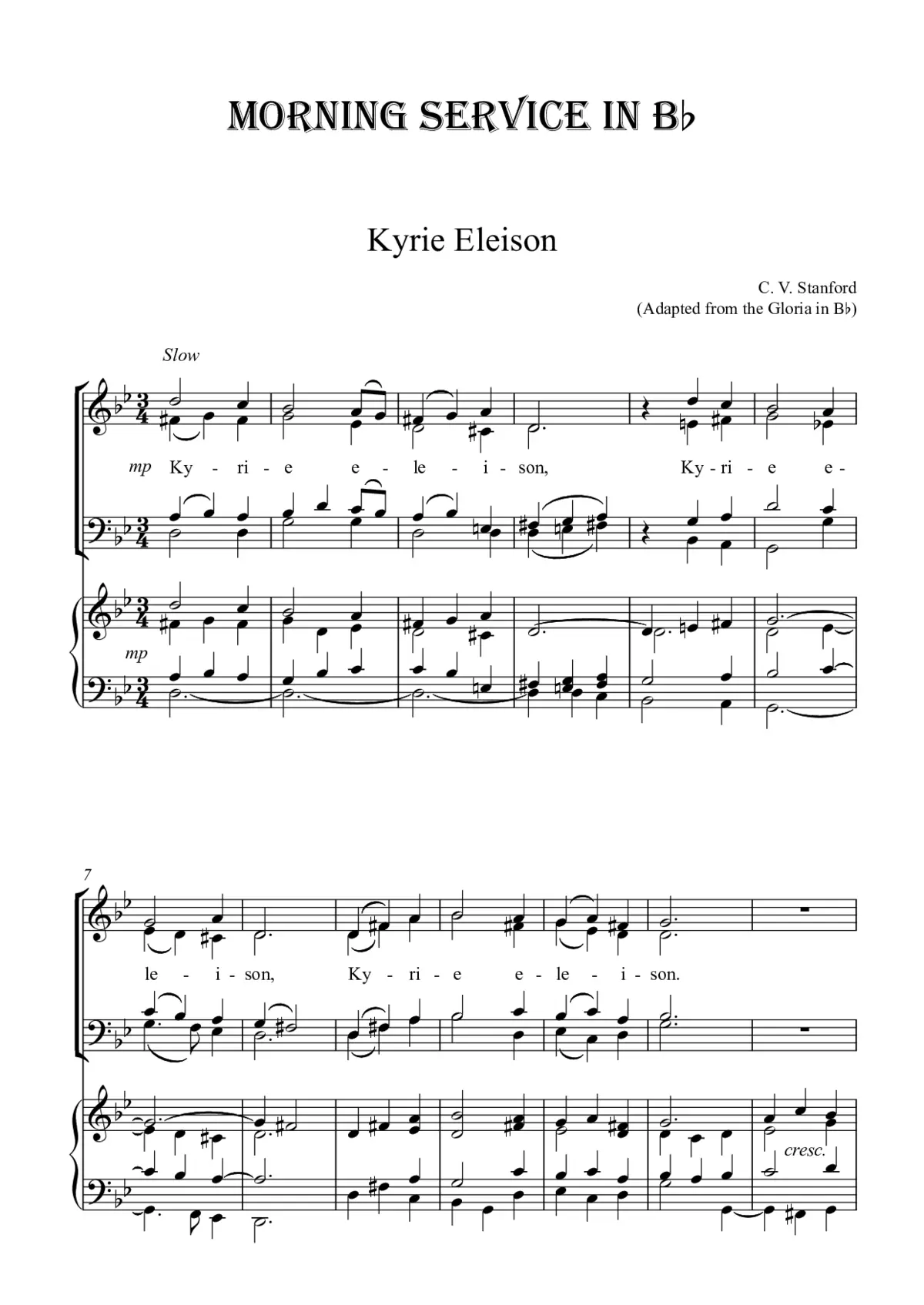 Communion Service in B flat, Op. 10 - Page 1