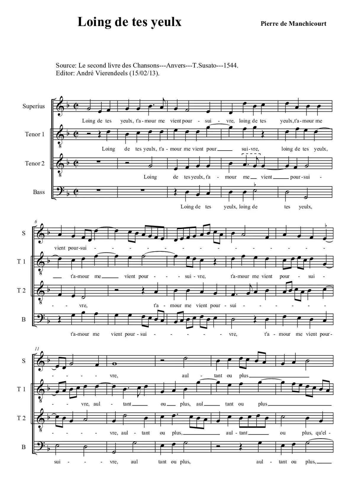 Loing de tes yeulx - Page 1