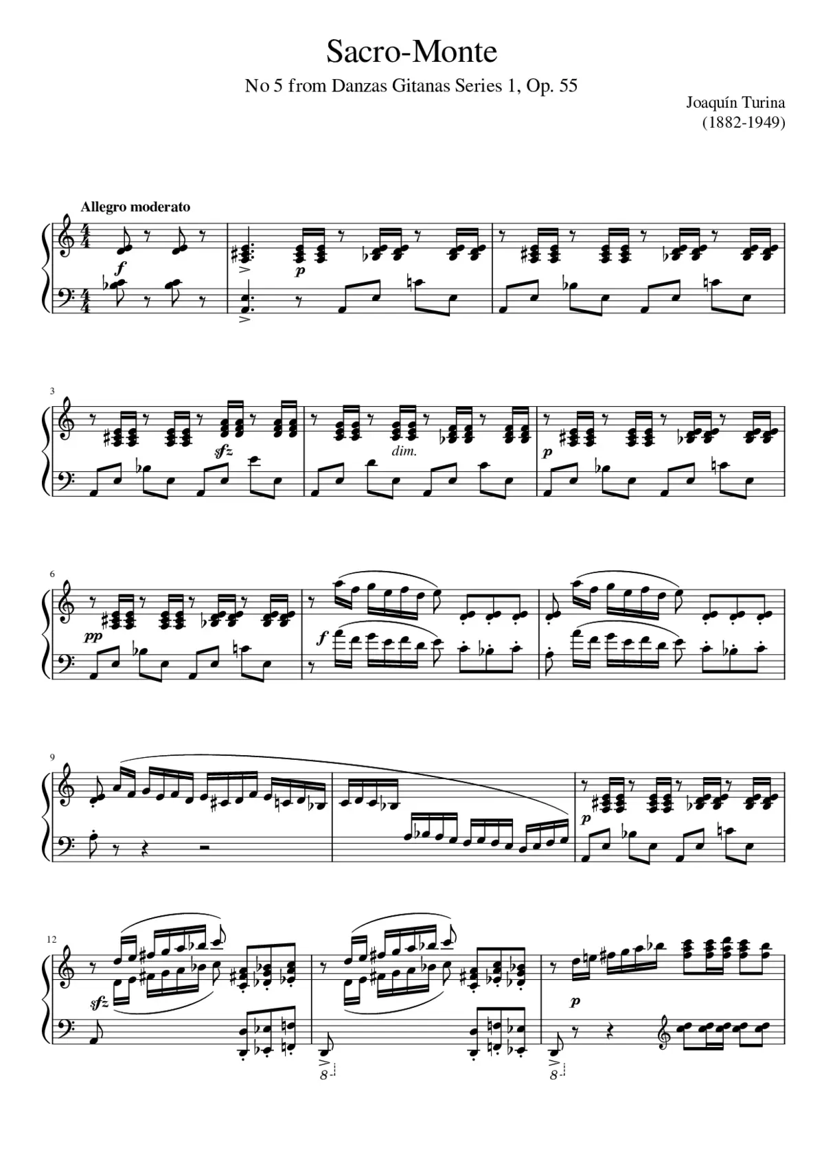 5 Danzas Gitanas Series 1 Op.55 - Page 1