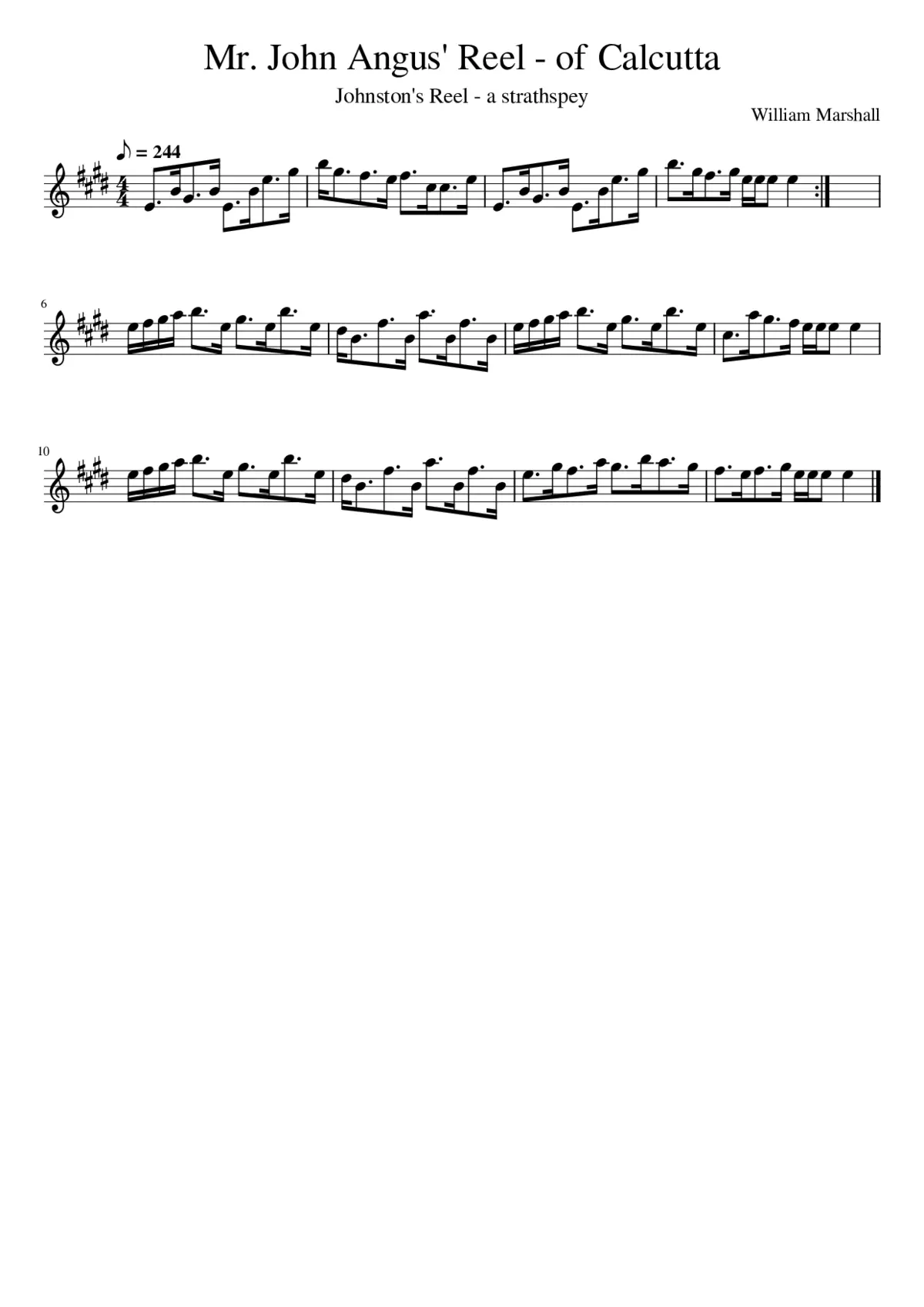 Mr. John Angus' Reel - of Calcutta - Page 1