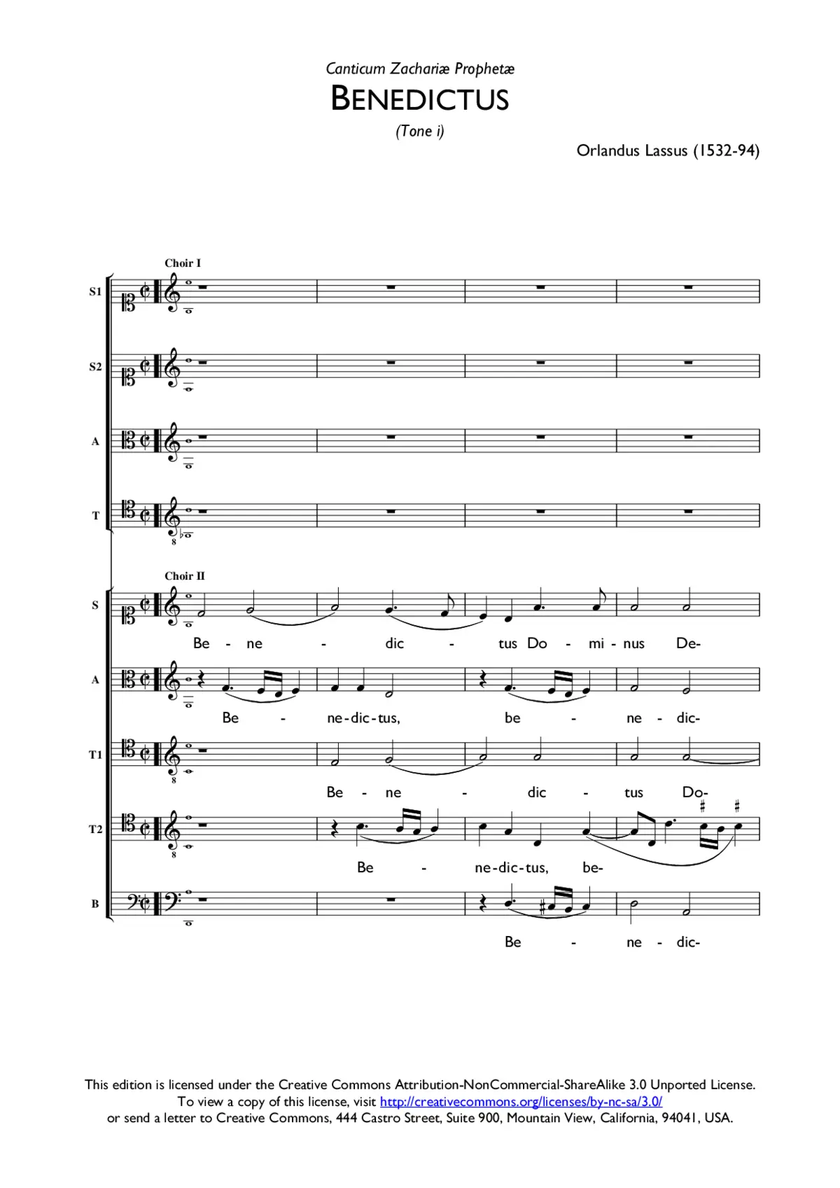 Benedictus Dominus a9 (tone i) - Page 1
