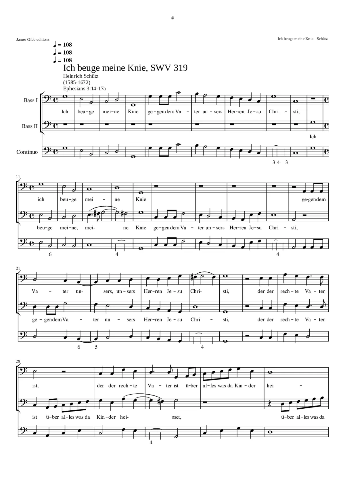 Ich beuge meine Knie gegen dem Vater SWV 319 - Page 1