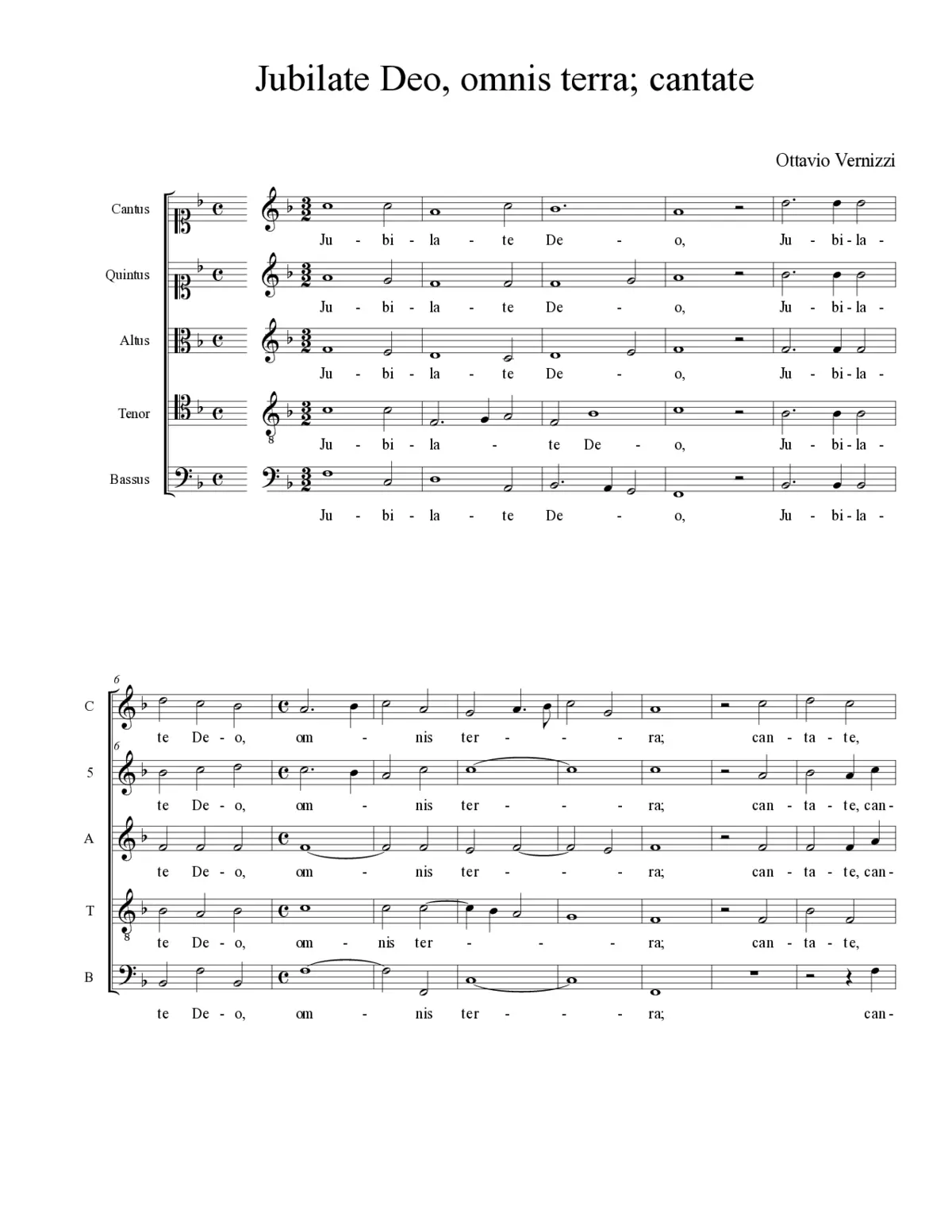 Jubilate Deo, omnis terra; cantate - Page 1