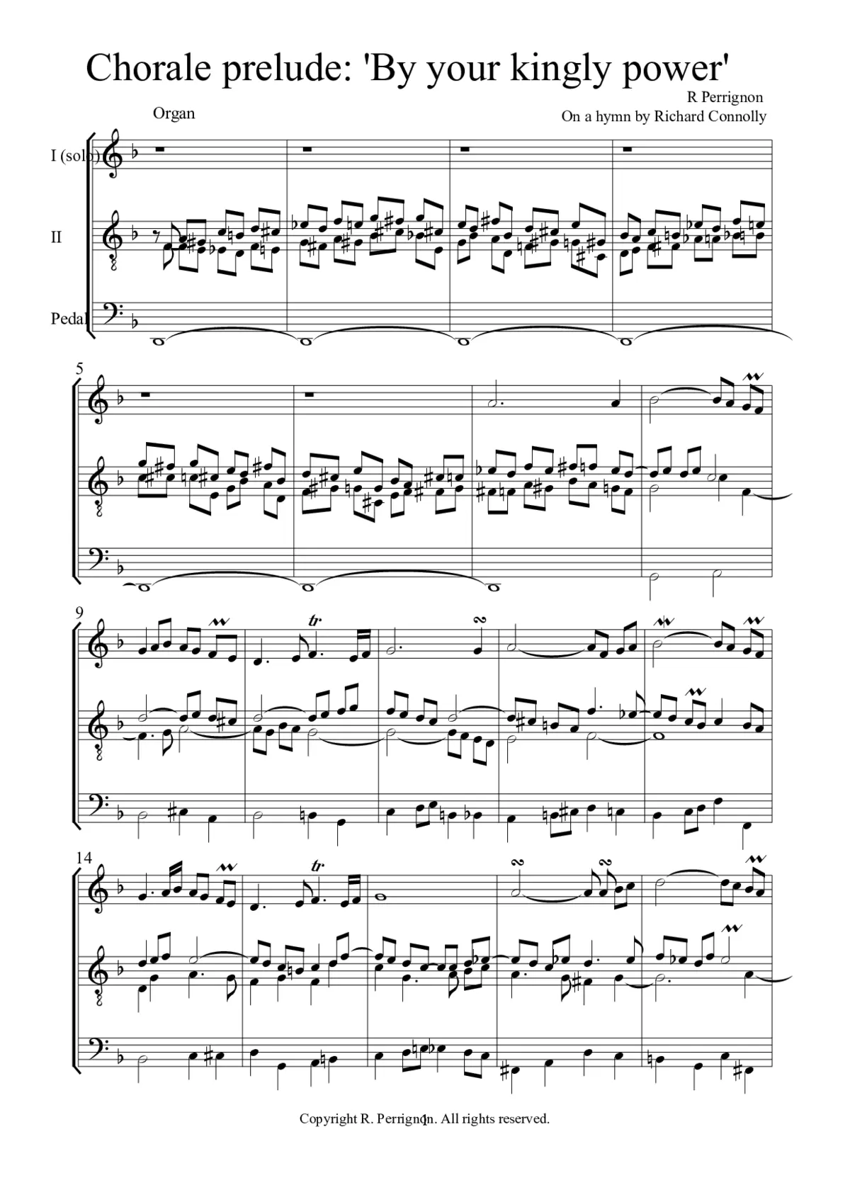 Chorale prelude, By your kingly power - Page 1