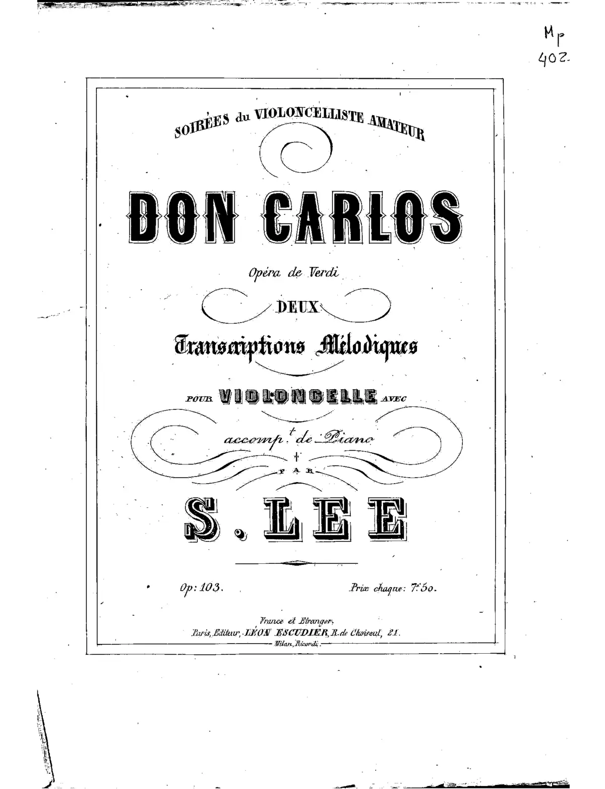 2 Melodies from 'Don Carlos' - Page 1