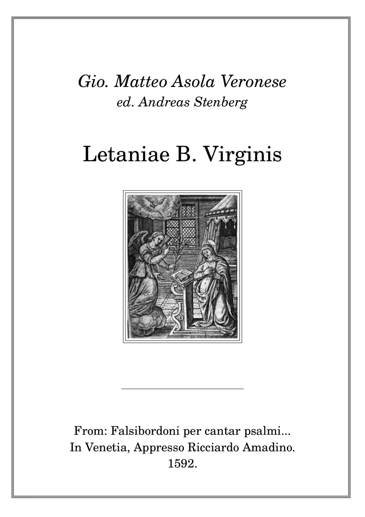 Letaniae Beatissime Virginis - Page 1