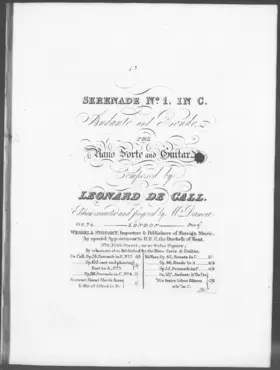 Serenade No.1 in C, Andante and Rondo, for Piano Forte and Guitar