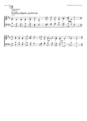 Earthly pilgrim joyful see