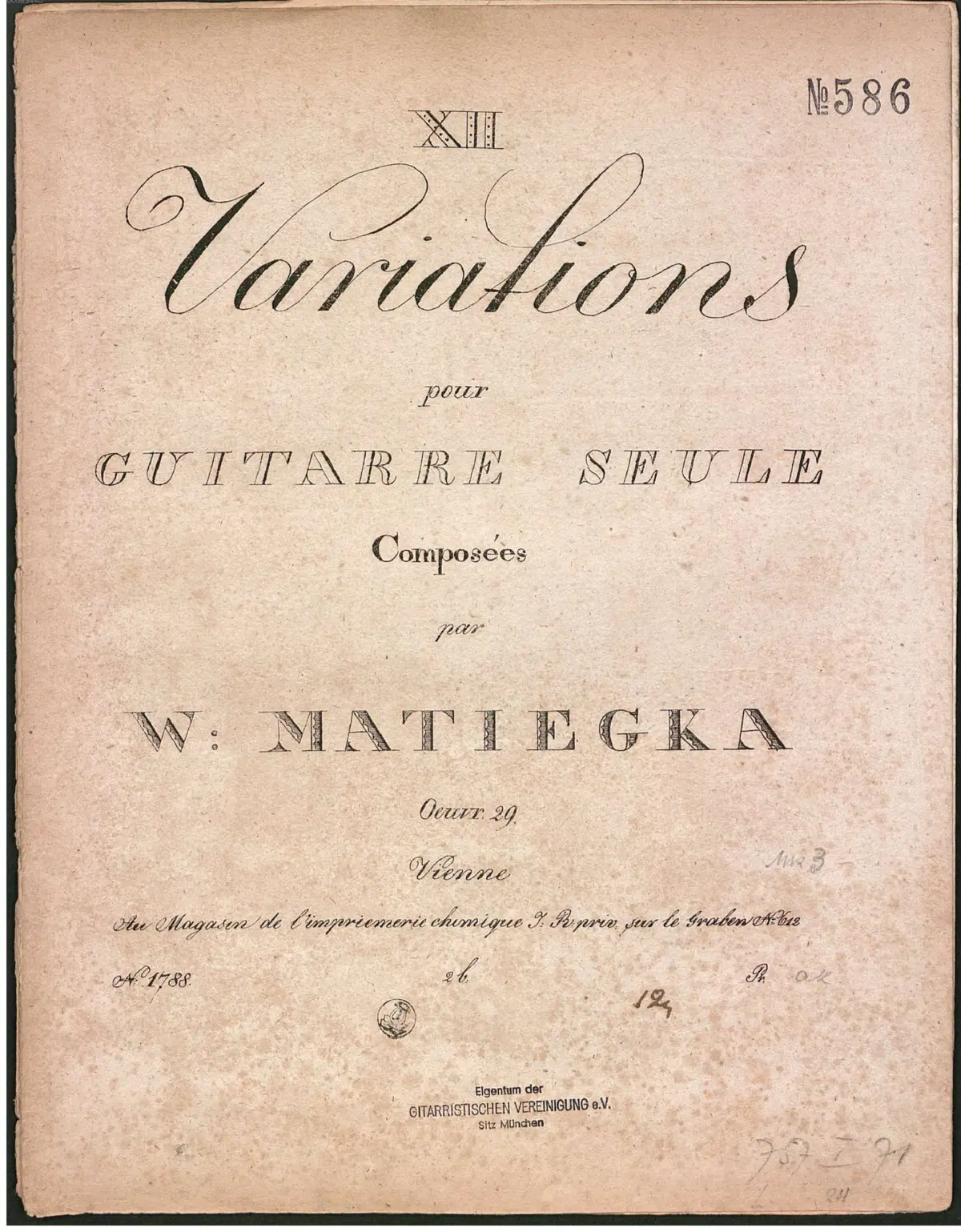 12 Variations pour Guitar Seule - Page 1