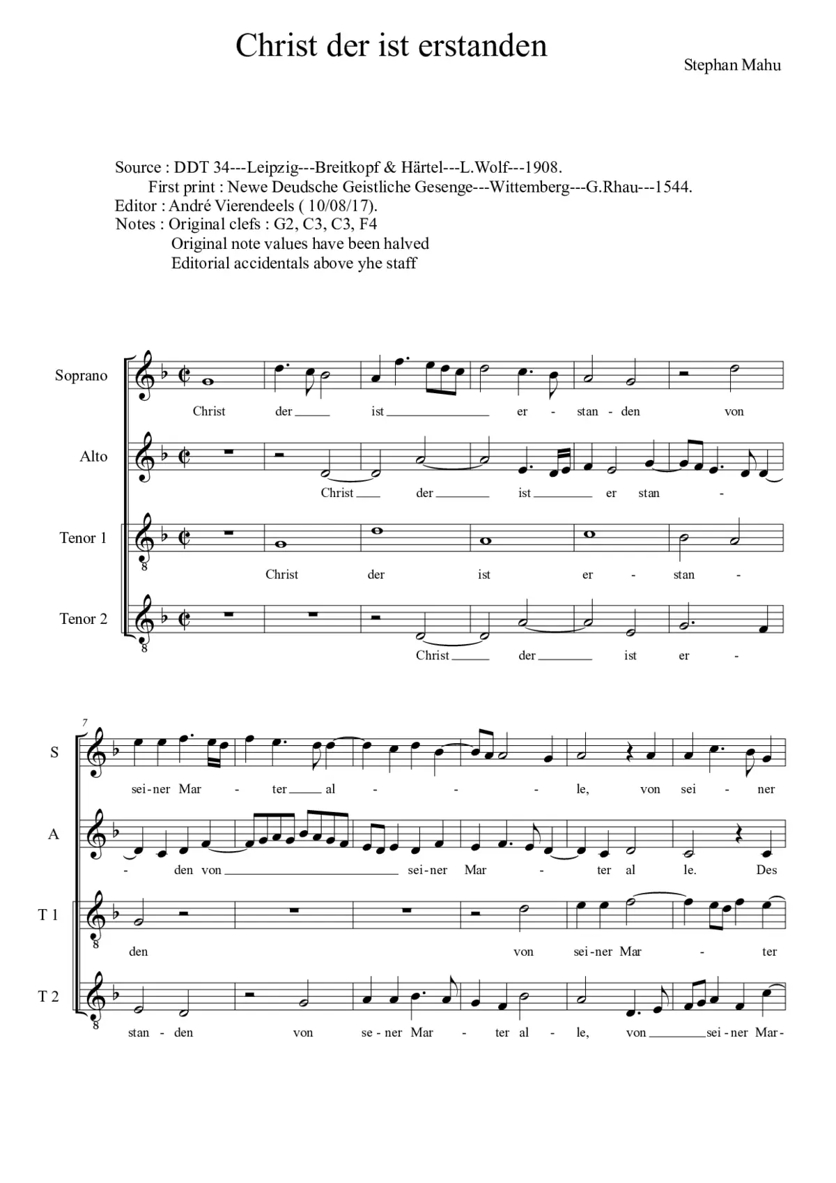 Christ der ist erstanden - Page 1