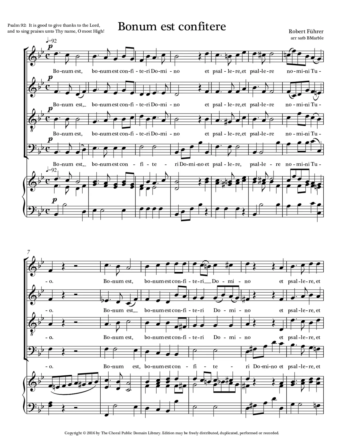Bonum est, Op. 296, No. 4 - Page 1