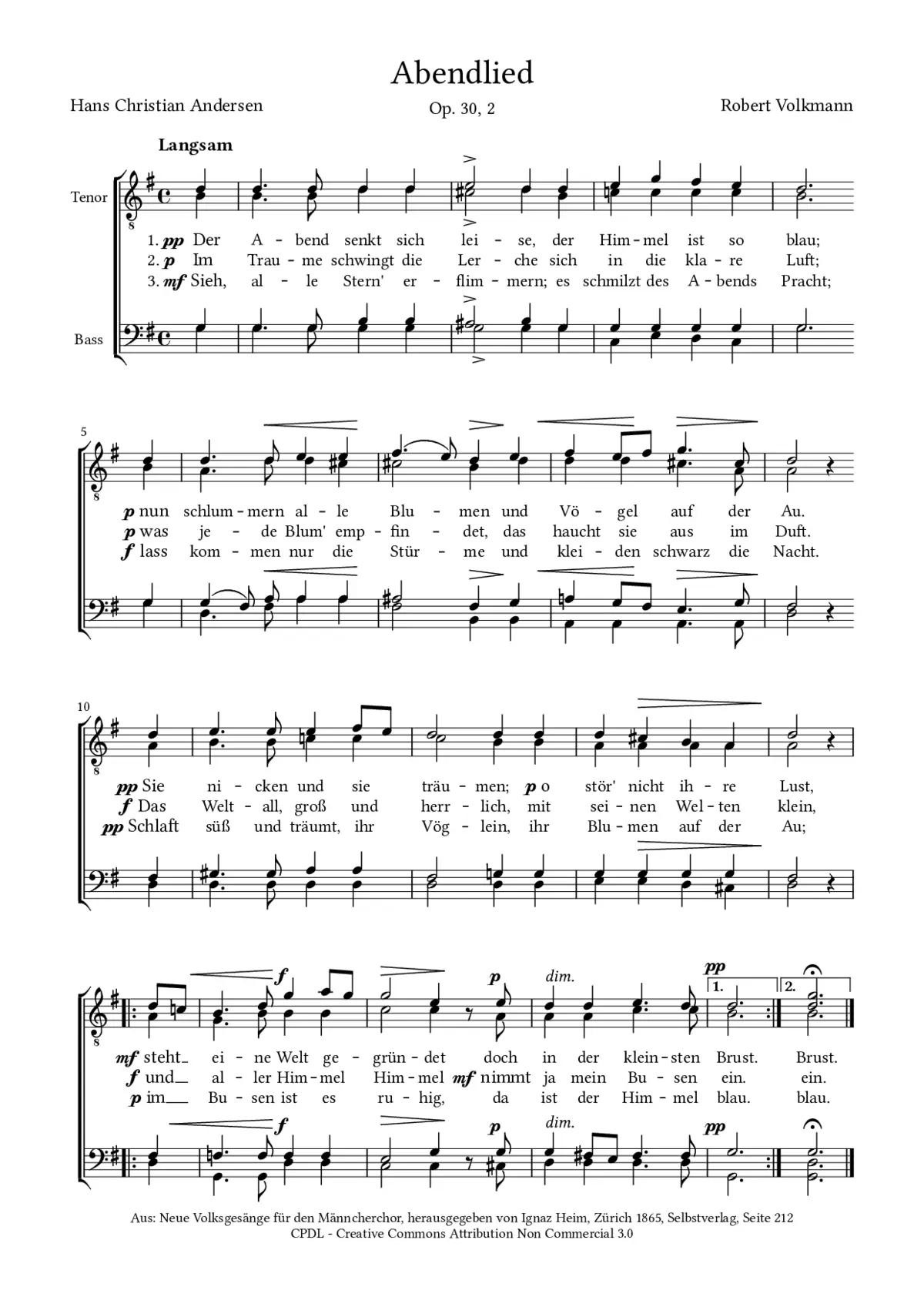Abendlied - Page 1