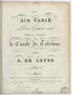 Air Varié pour Guitare seule