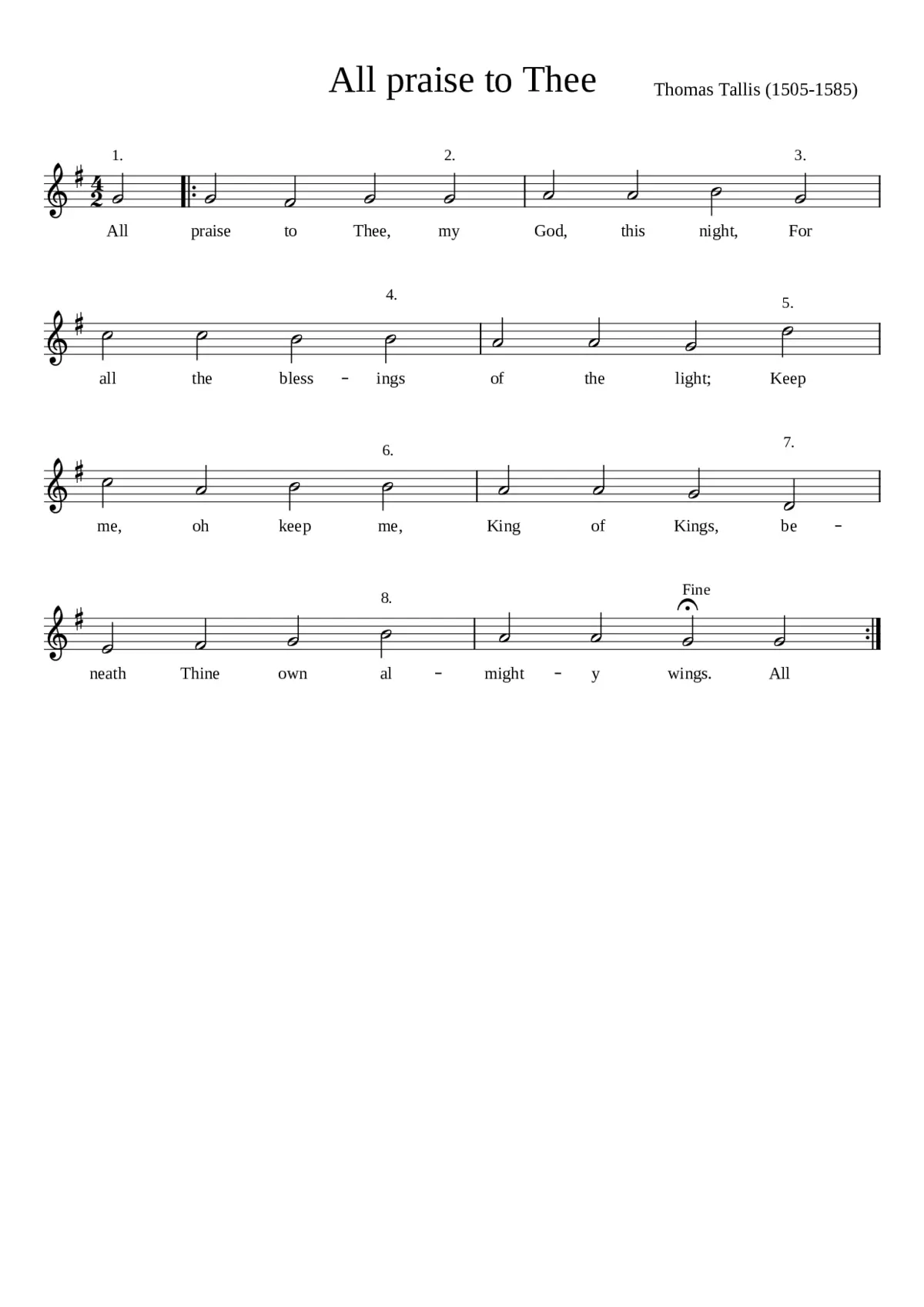 All praise to Thee - Page 1