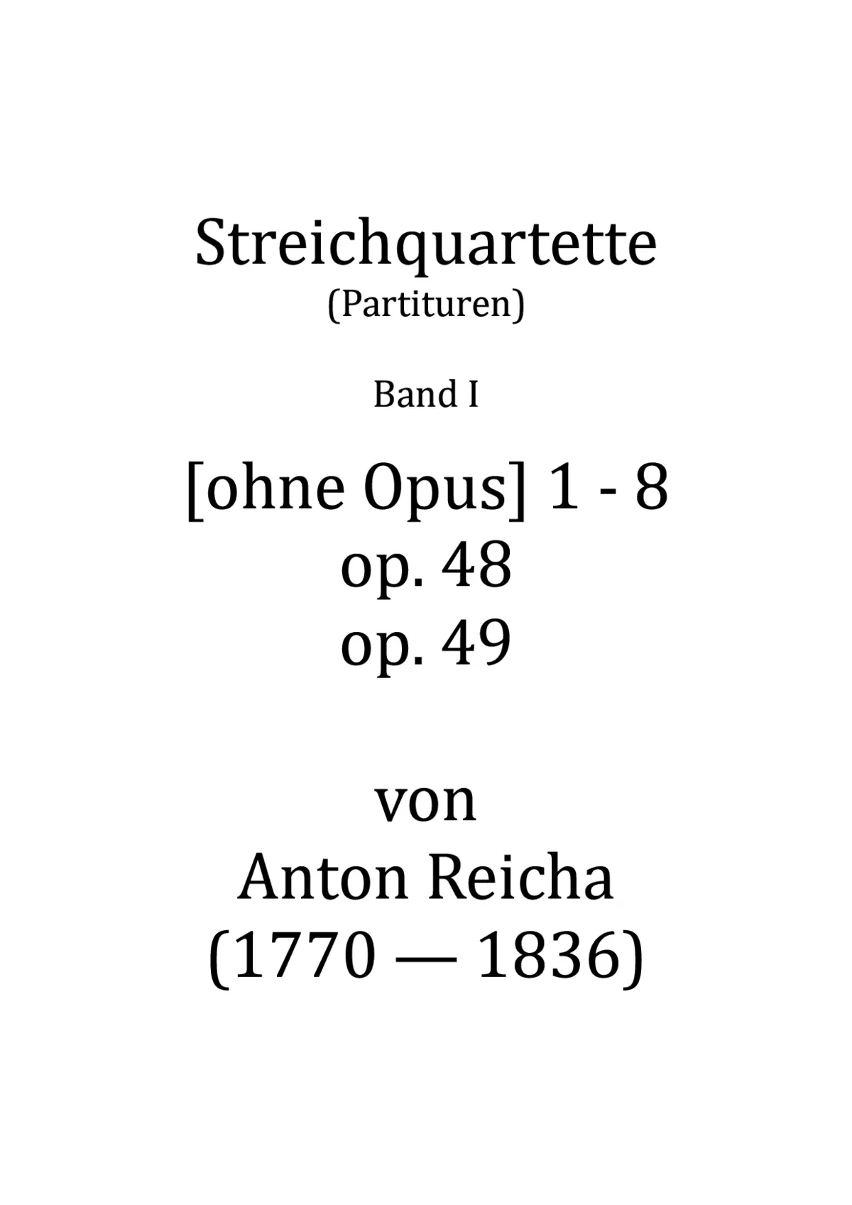 26 String Quartets - Page 1