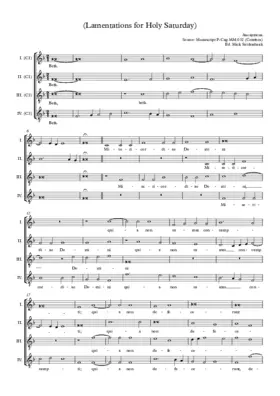 Lamentations for Holy Saturday, Lesson One