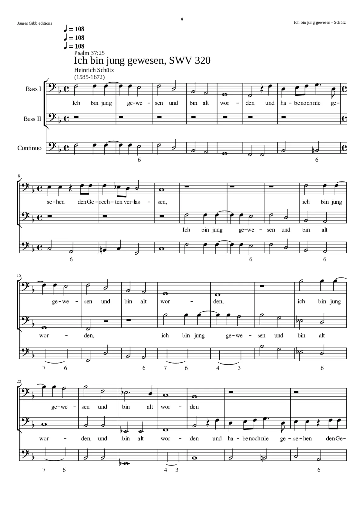 Ich bin jung gewesen und bin alt worden SWV 320 - Page 1