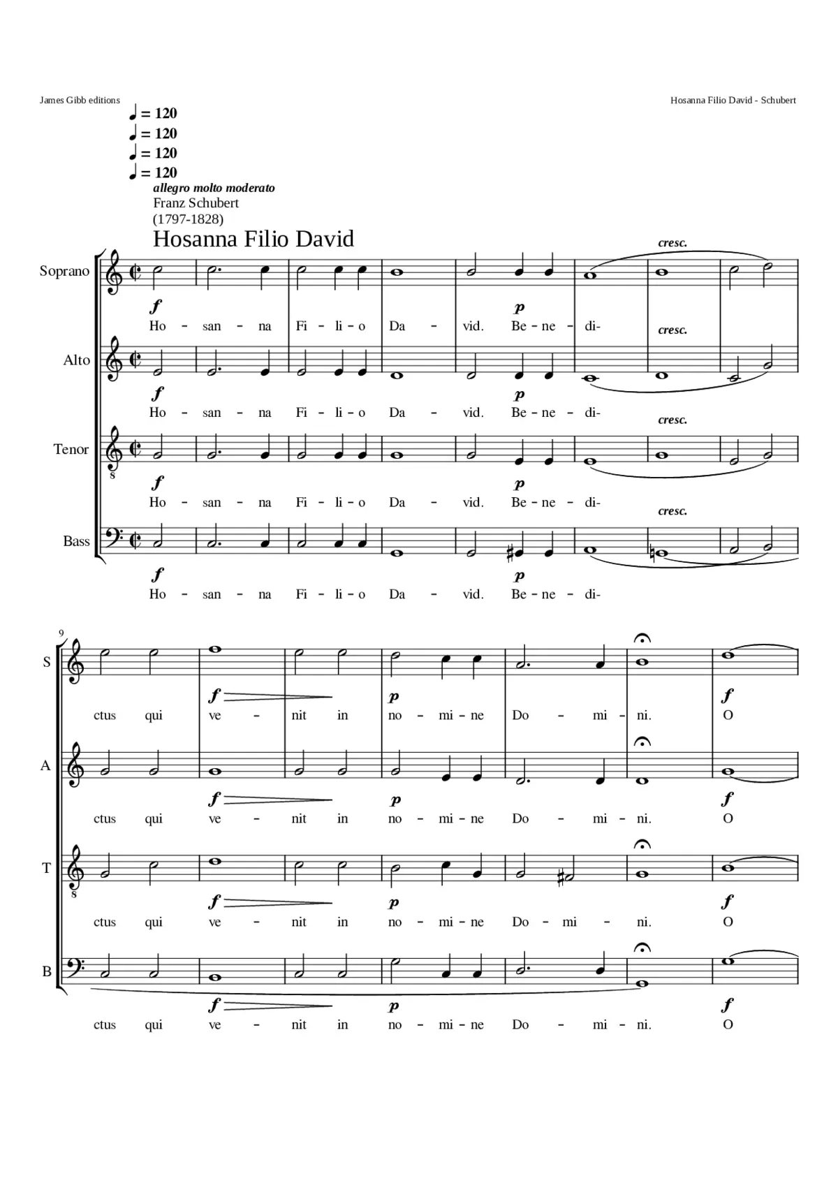 Hosanna Filio David D696:1 - Page 1