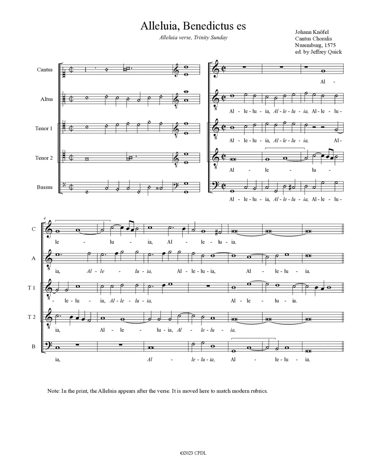 Alleluia. Benedictus es - Page 1