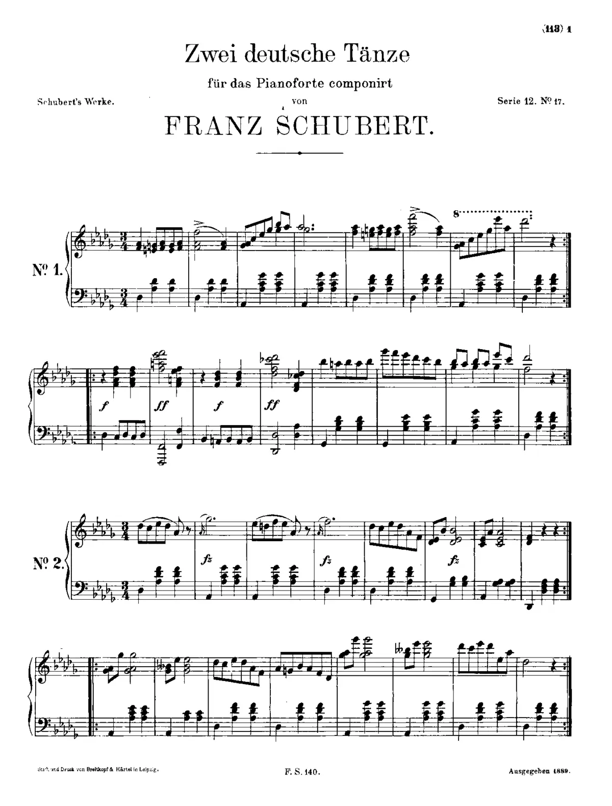 2 German Dances D. 974 - Page 1
