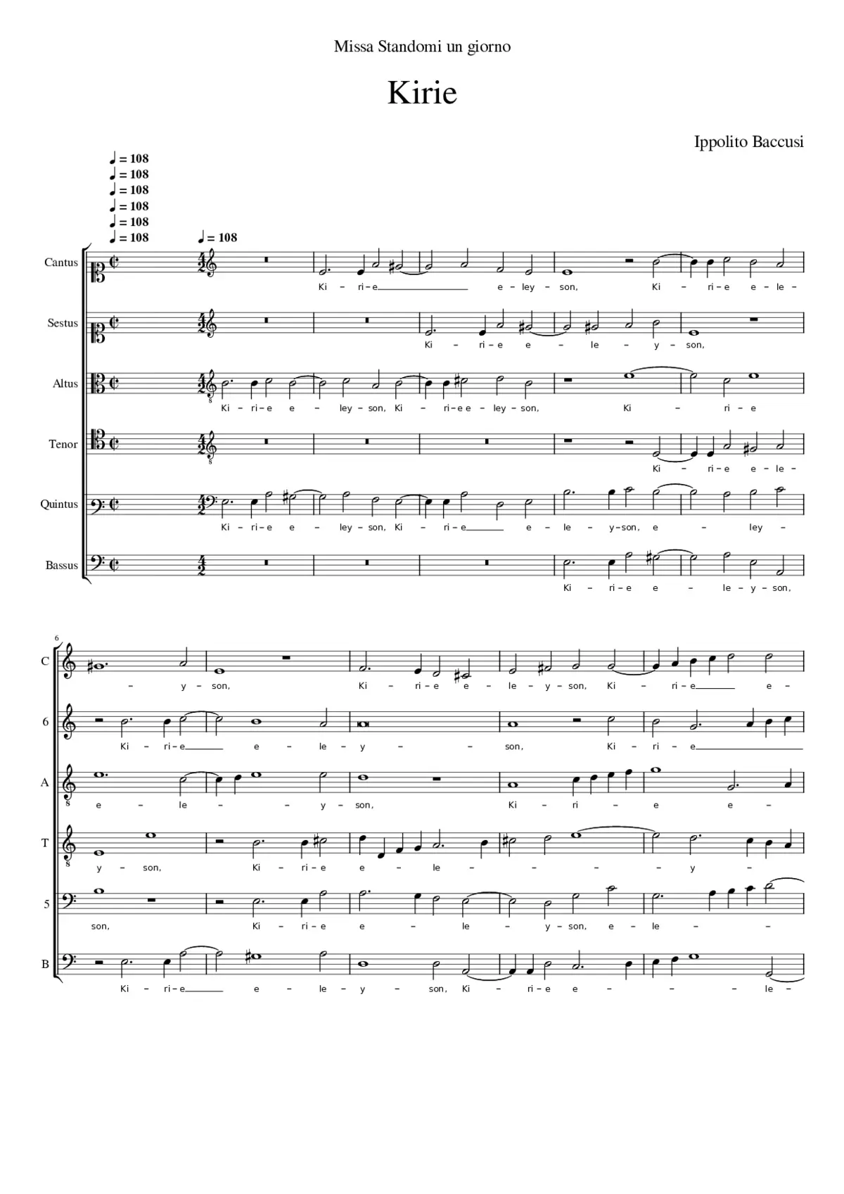 Missa Standomi un giorno-Kyrie - Page 1