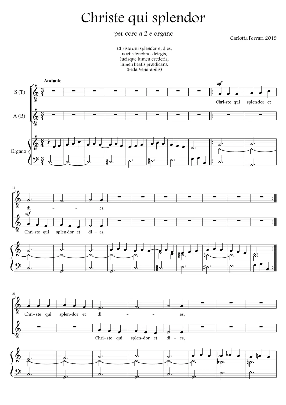 Christe qui splendor - Page 1