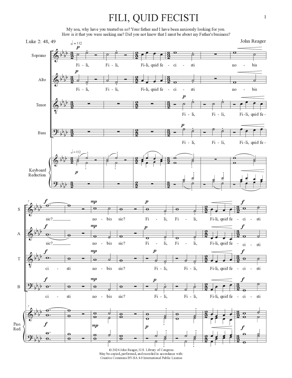 Fili quid fecisti nobis - Page 1