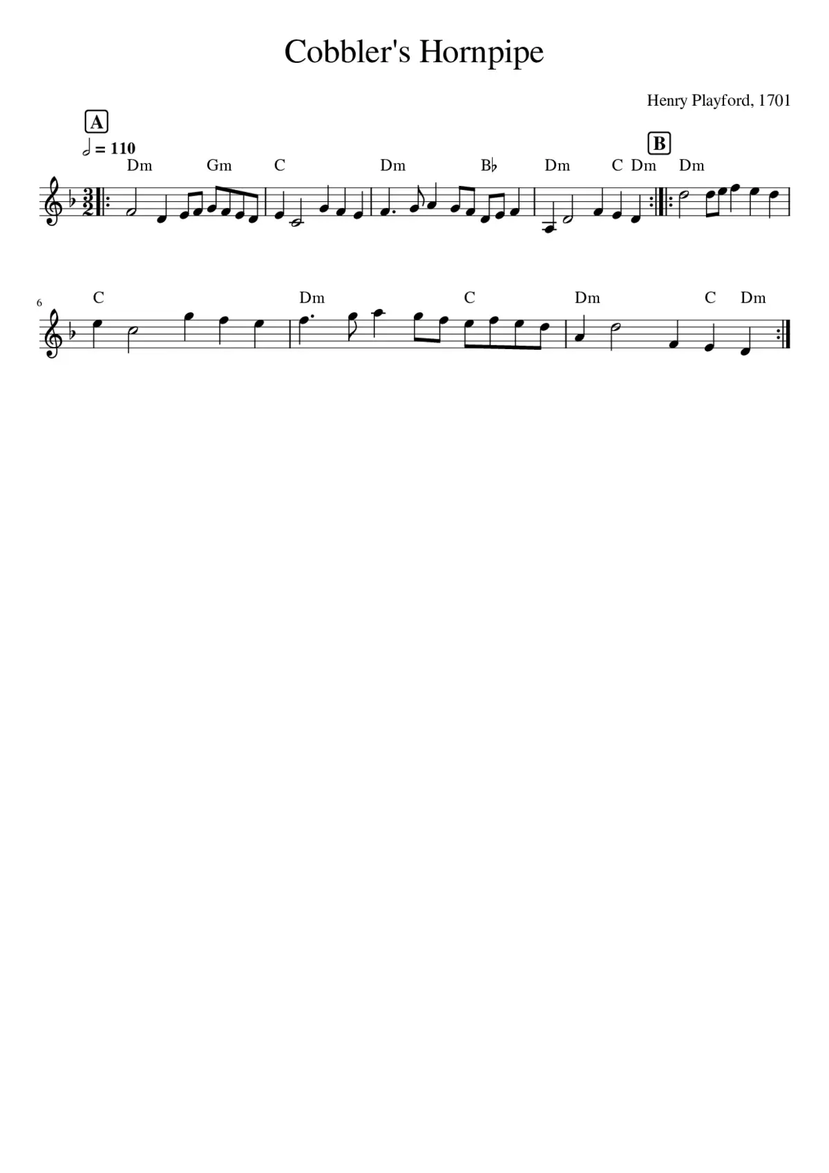 Cobbler's Hornpipe - Page 1