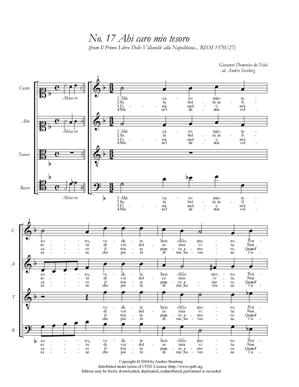 Ahi caro mio tesoro - Page 1