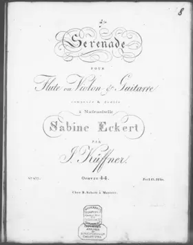 Sérénade pour Flûte ou Violon & Guitarre