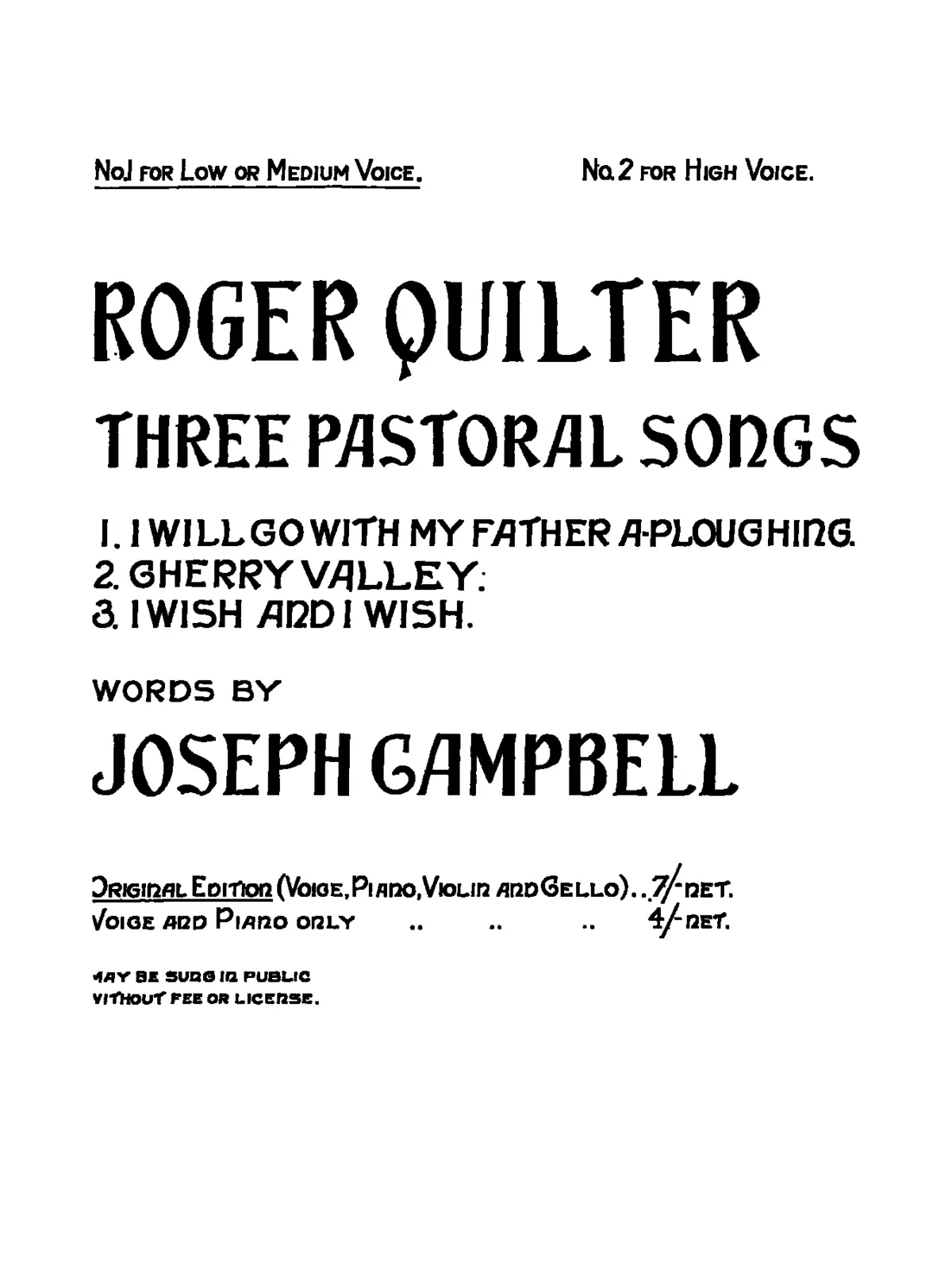 3 Pastoral Songs - Page 1