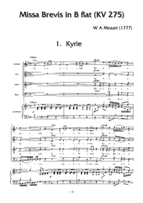 Missa brevis in B flat, KV 275