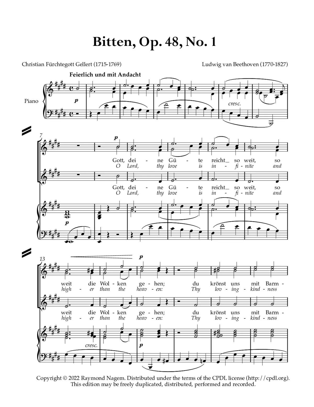 Bitten, Op. 48, No. 1 - Page 1