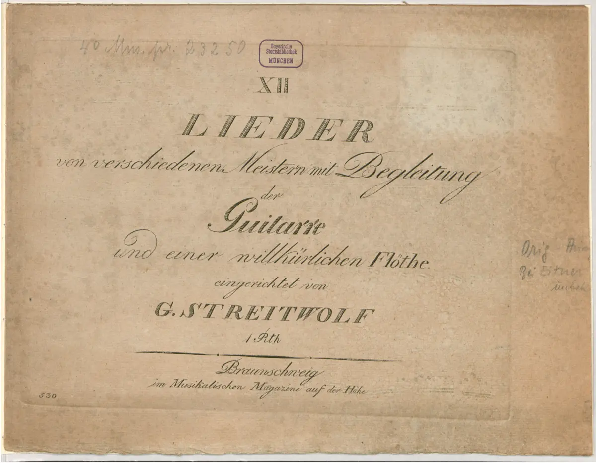 12 Lieder von verschiedenen Meistern - Page 1