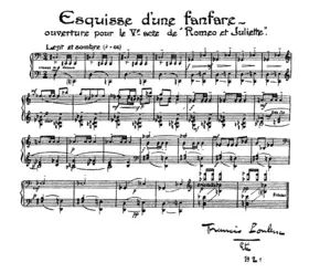 Esquisse d’une fanfare, ouverture pour le Ve acte de “Roméo et Juliette”