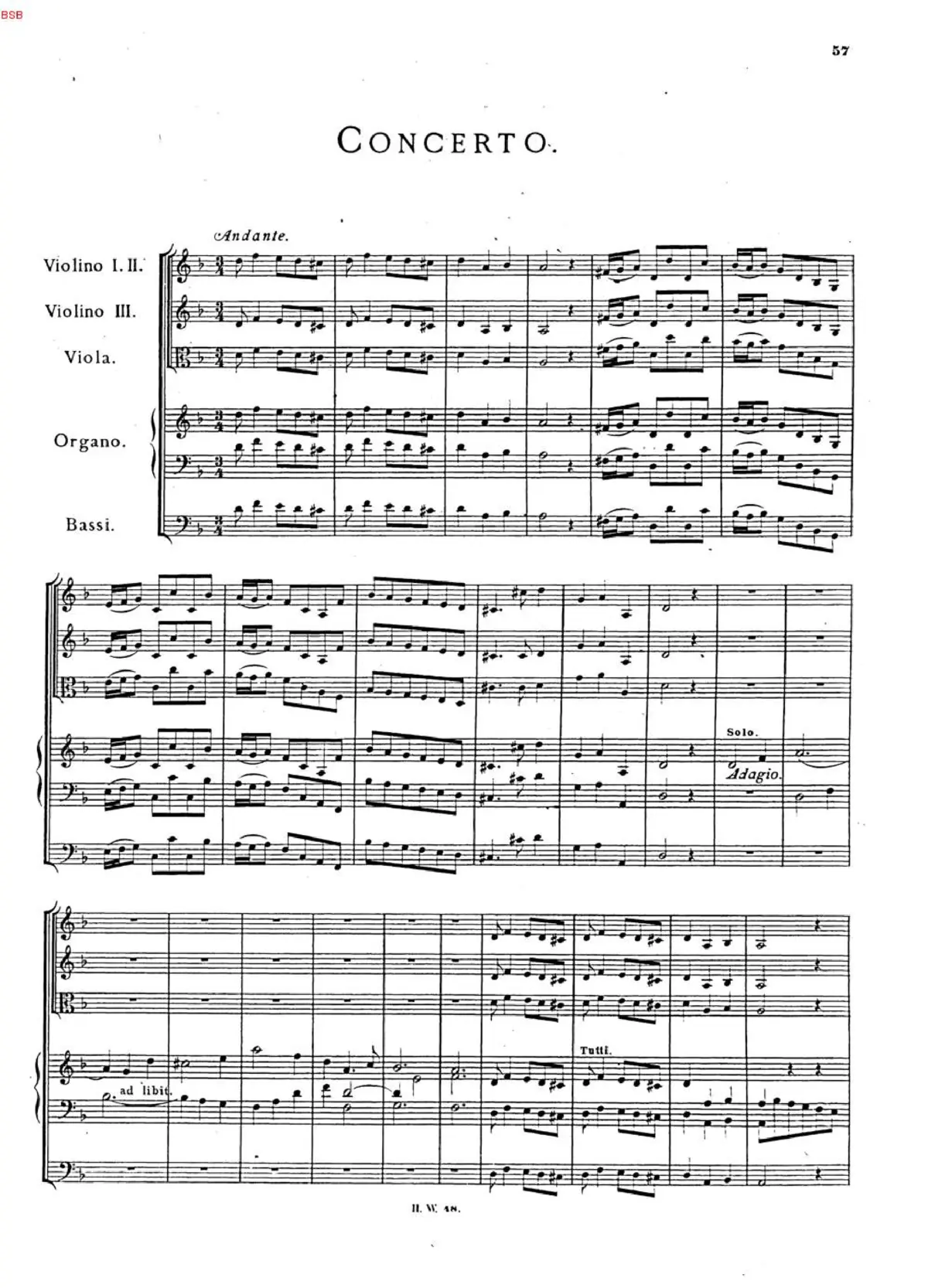 Organ Concerto in D minor - Page 1