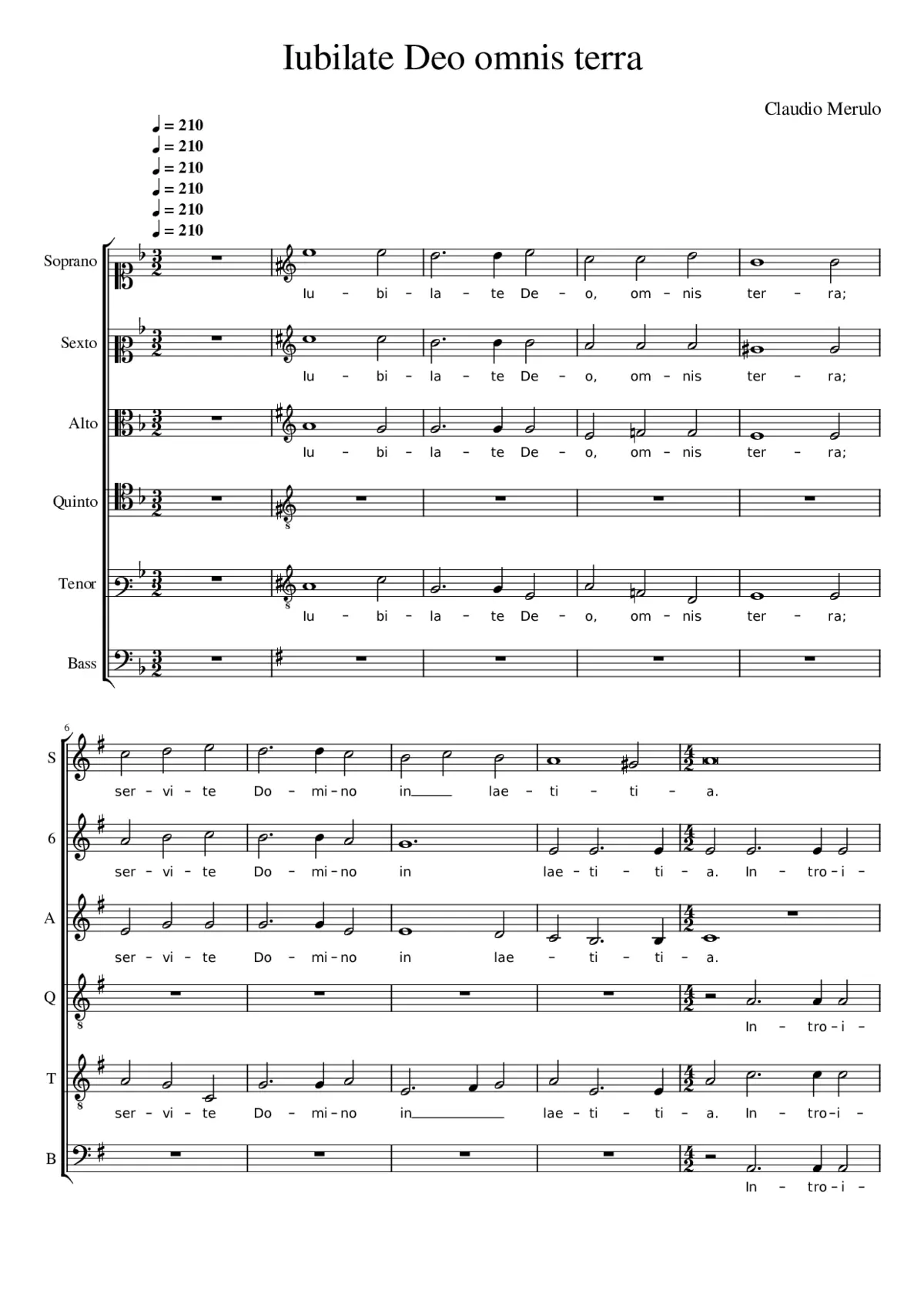 Iubilate Deo omnis terra - Page 1