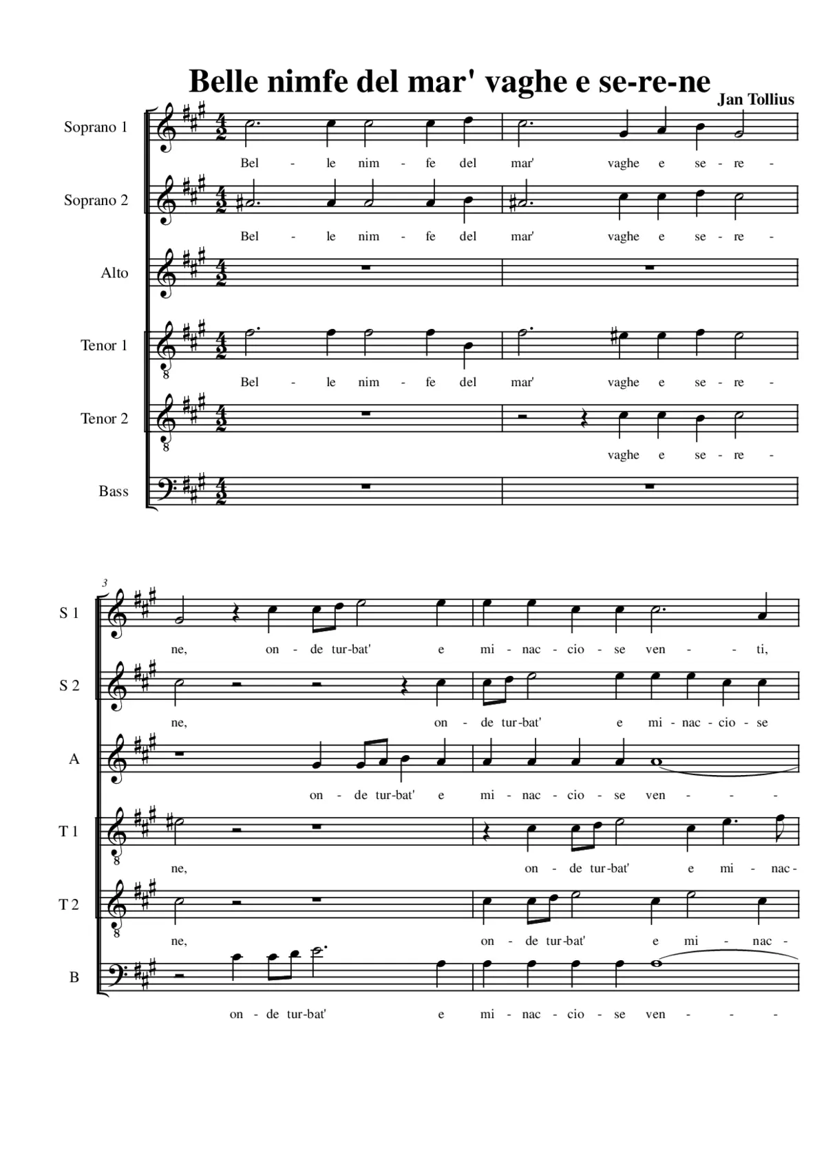 Belle nimfe del mar' vaghe e serene - Page 1