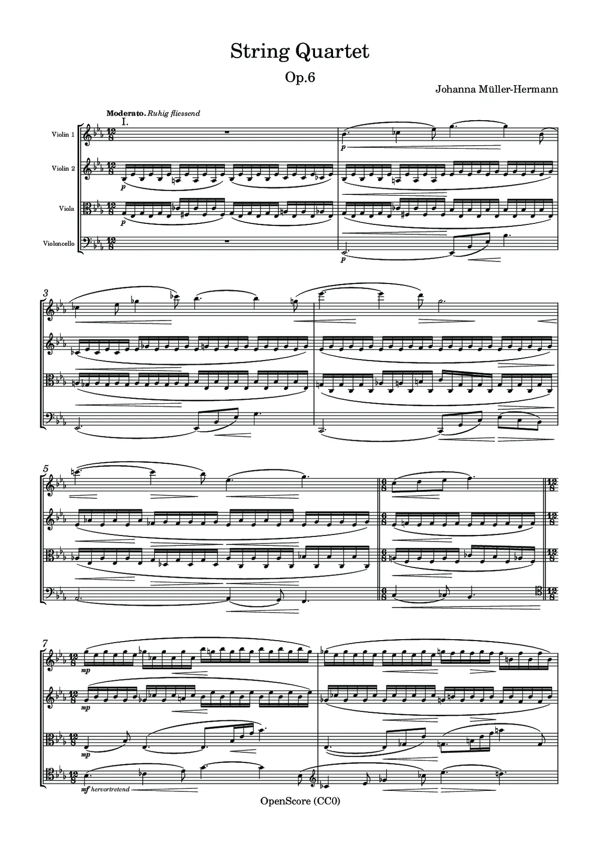 String Quartet, Op.6 - Page 1