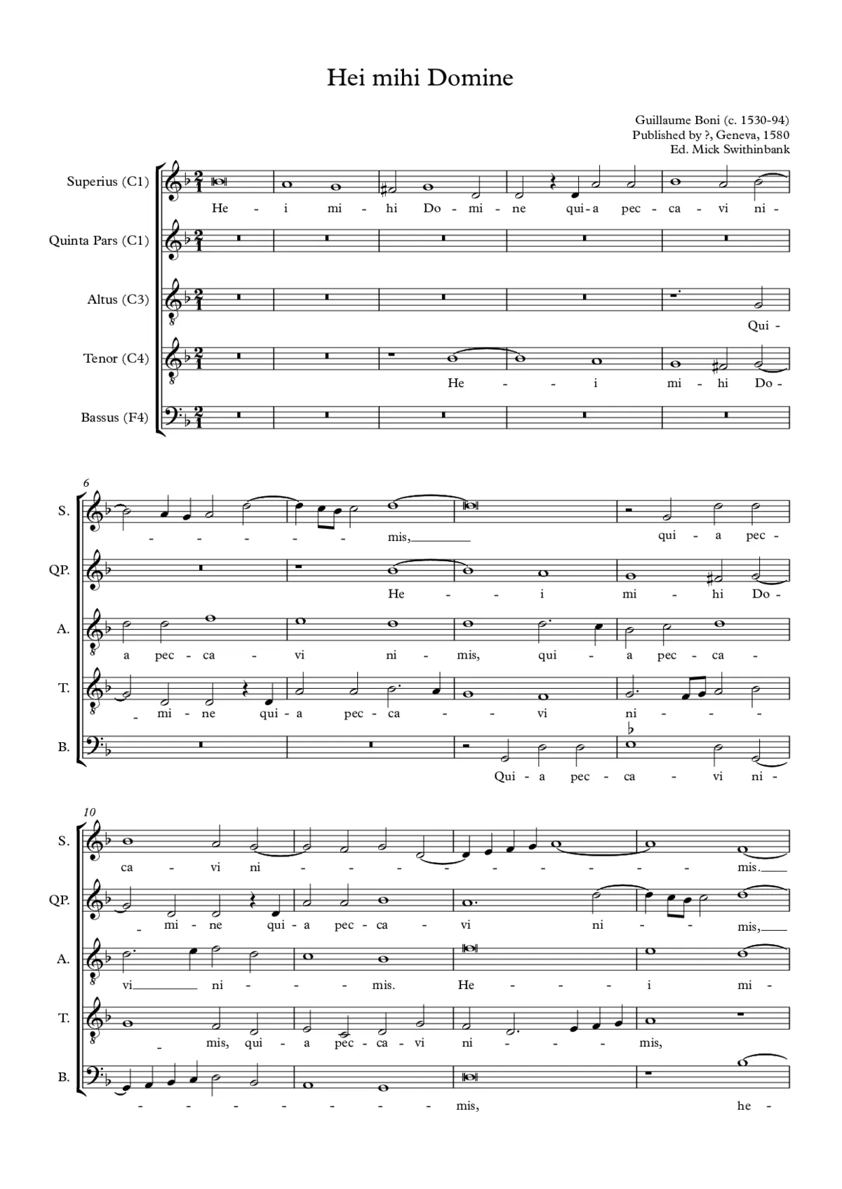 Hei mihi Domine - Page 1