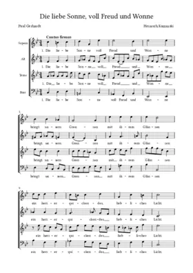 Die liebe Sonne, voll Freud und Wonne