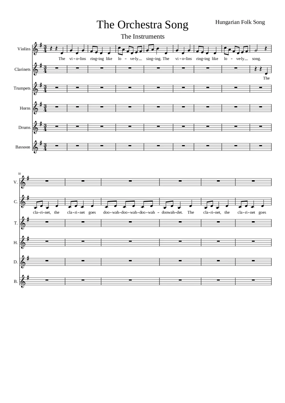 The Orchestra Song - Page 1