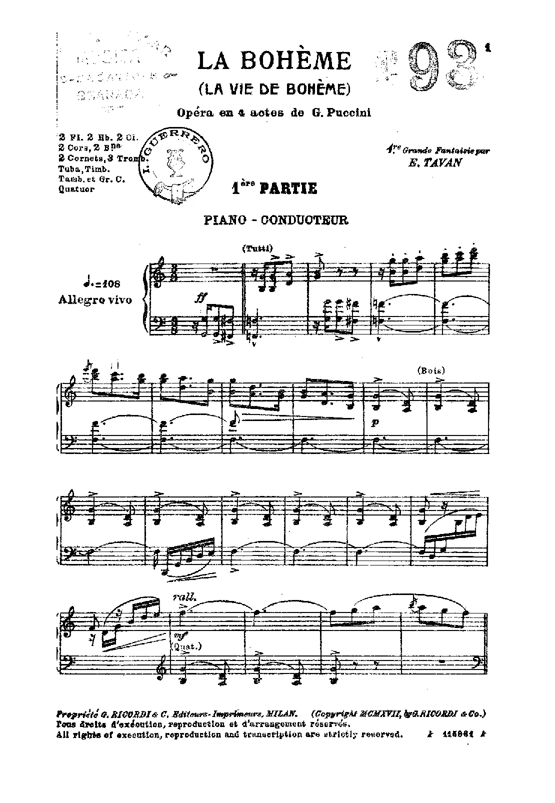 Deux grandes fantaisies sur 'La bohème' - Page 1