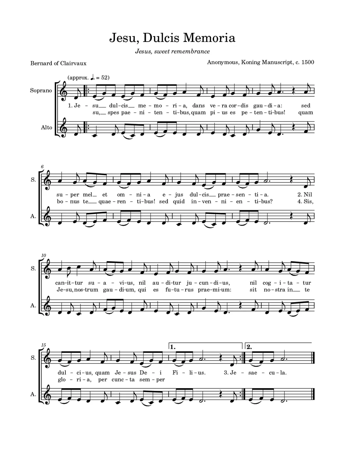Jesu, dulcis memoria I - Page 1
