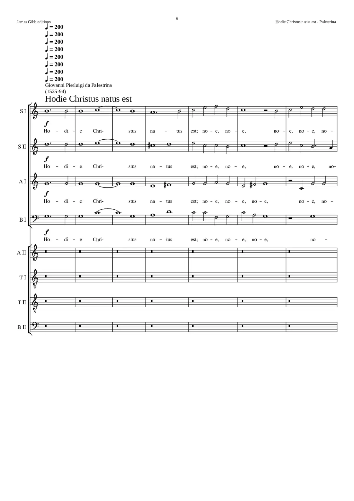 Hodie Christus natus est (8 part) - Page 1