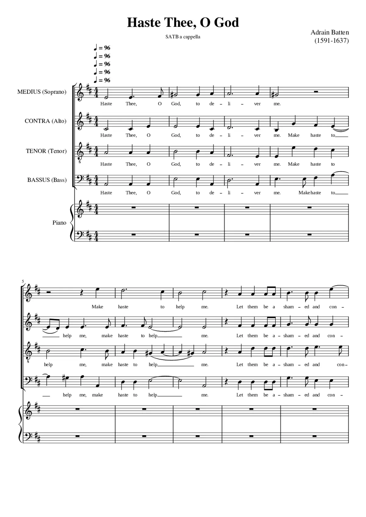 Haste Thee O God - Page 1