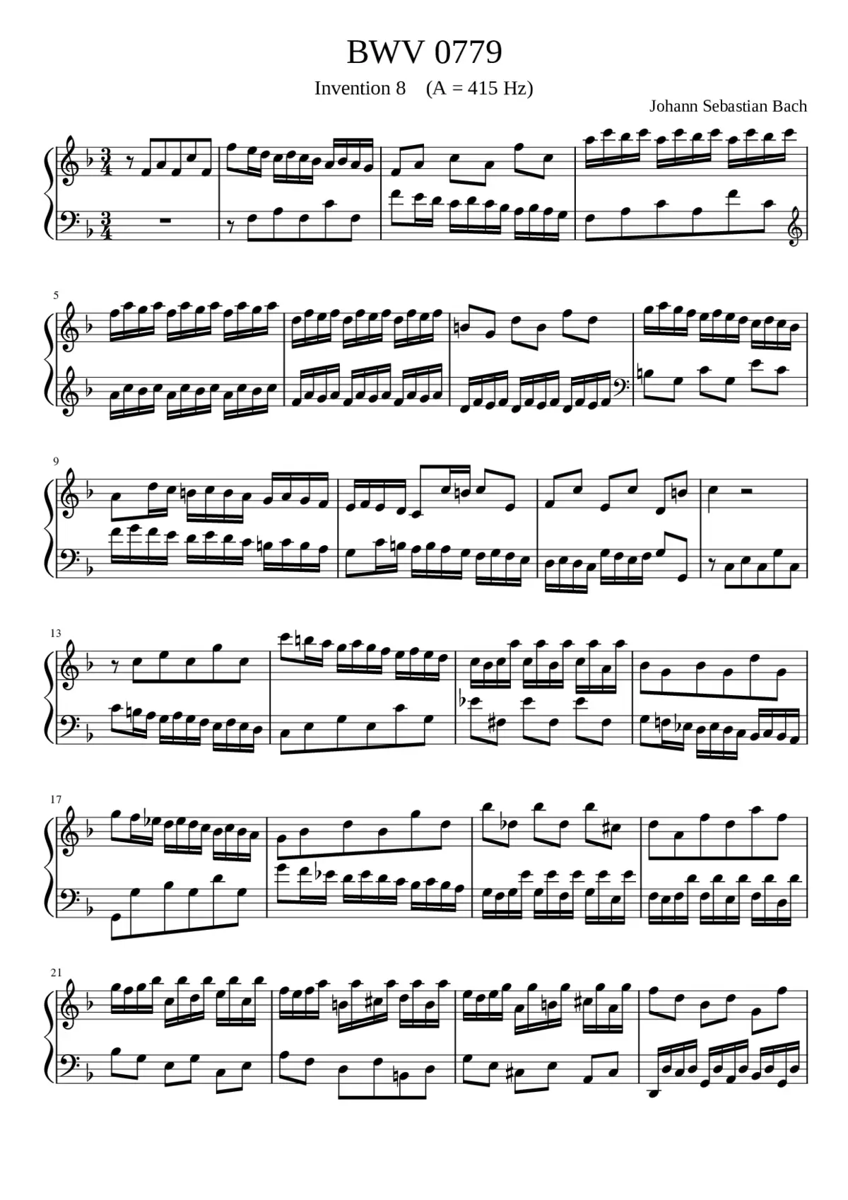 Invention in F major BWV 779 - Page 1