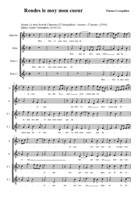 Rendes le moy mon cueur