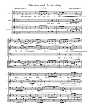 Take them, earth, for cherishing